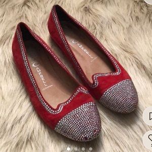 Jeffrey Campbell Red Suede Ballet Flats Shoes Size 8
